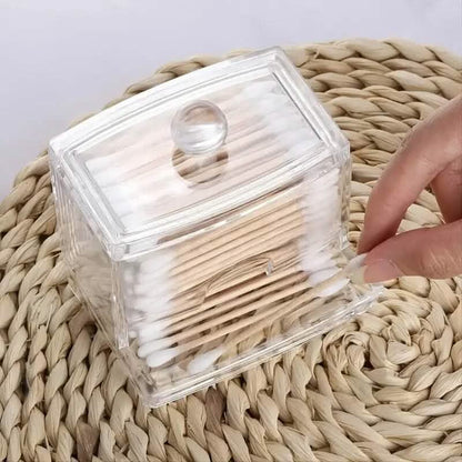 Cotton Swab Holder Cotton Ball Dispenser Organizer Clear  Storage Containers