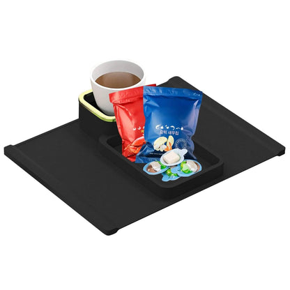Couch Arm Cup Holder Tray Anti-spill Anti-slip Silicone Armrest Remote Snack Organizer