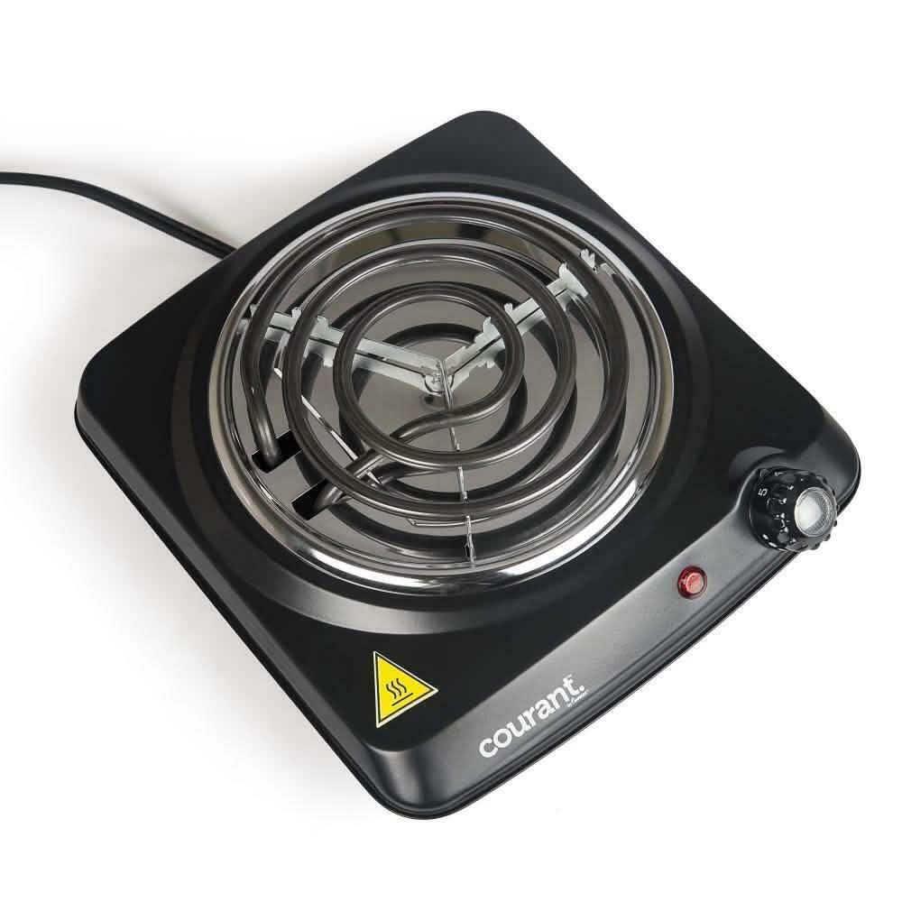 Courant 1000 Watts Electric Single Burner, Black