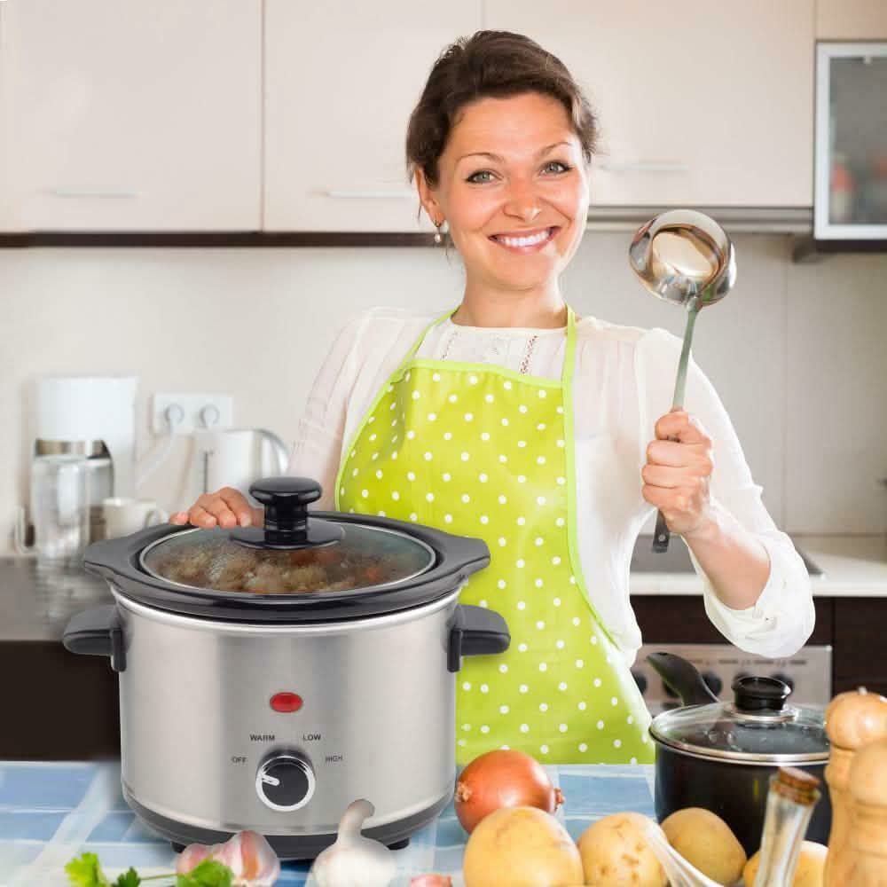 Courant 1.5 Quart Slow Cooker, Stainless Steel