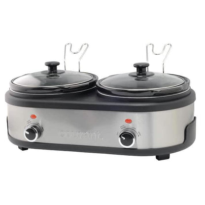 Courant 2.5 QT Double Slow Cooker - Stainless Steel