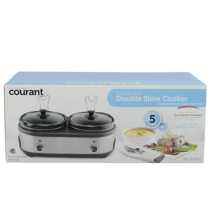 Courant 2.5 QT Double Slow Cooker - Stainless Steel