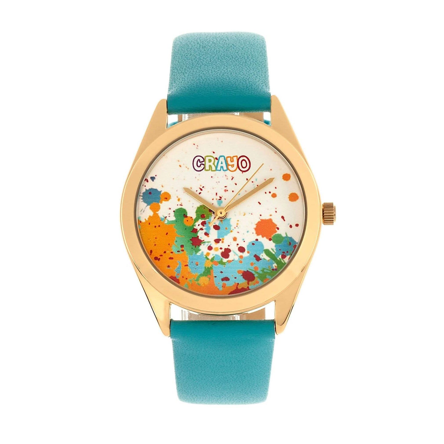 Crayo Graffiti Multicolor Dial Powder Leather Watch