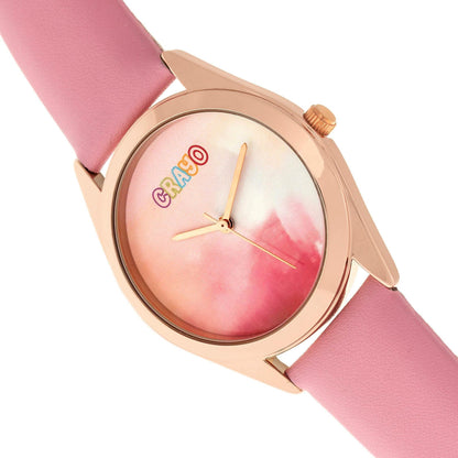 Crayo Graffiti Multicolor Dial Powder Leather Watch