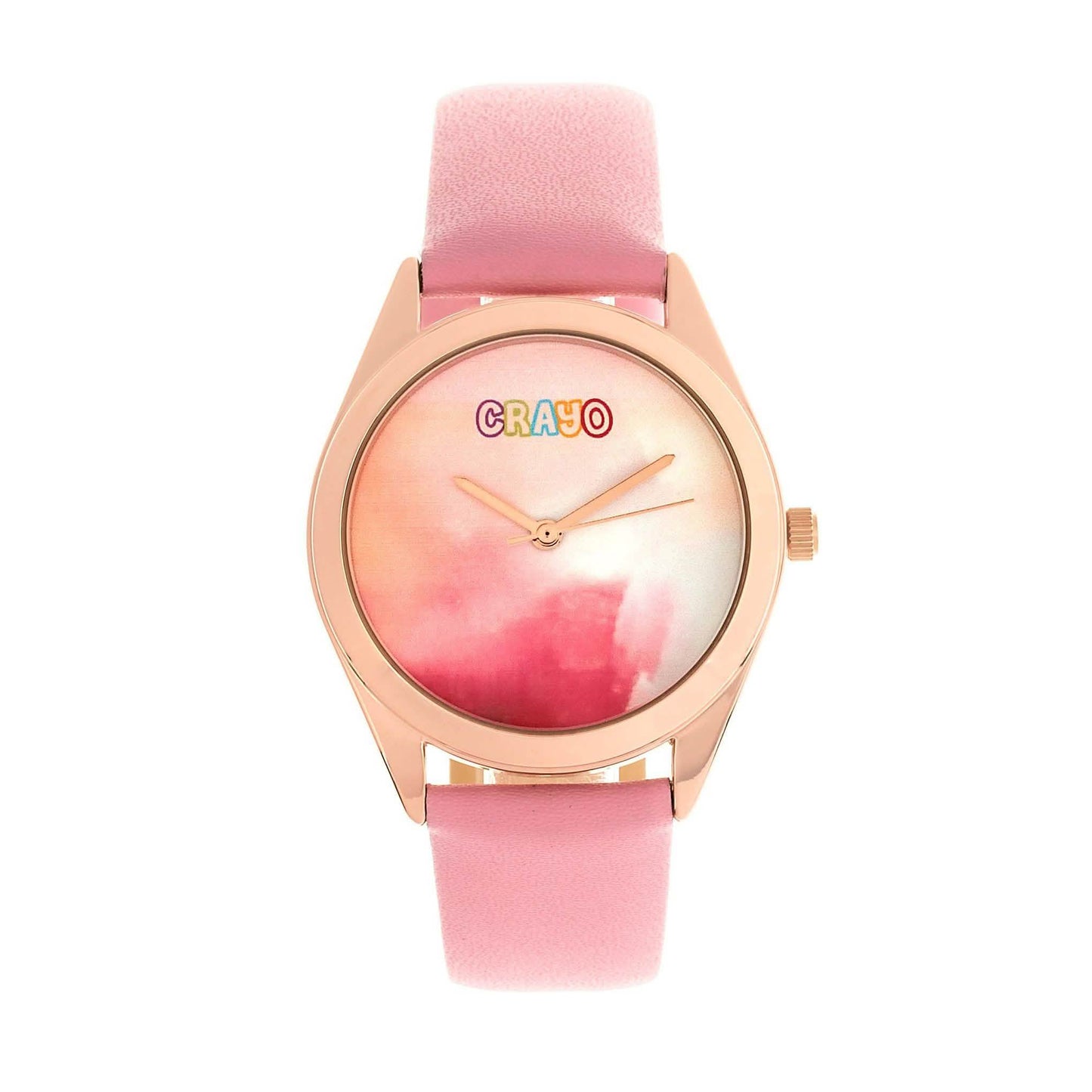 Crayo Graffiti Multicolor Dial Powder Leather Watch