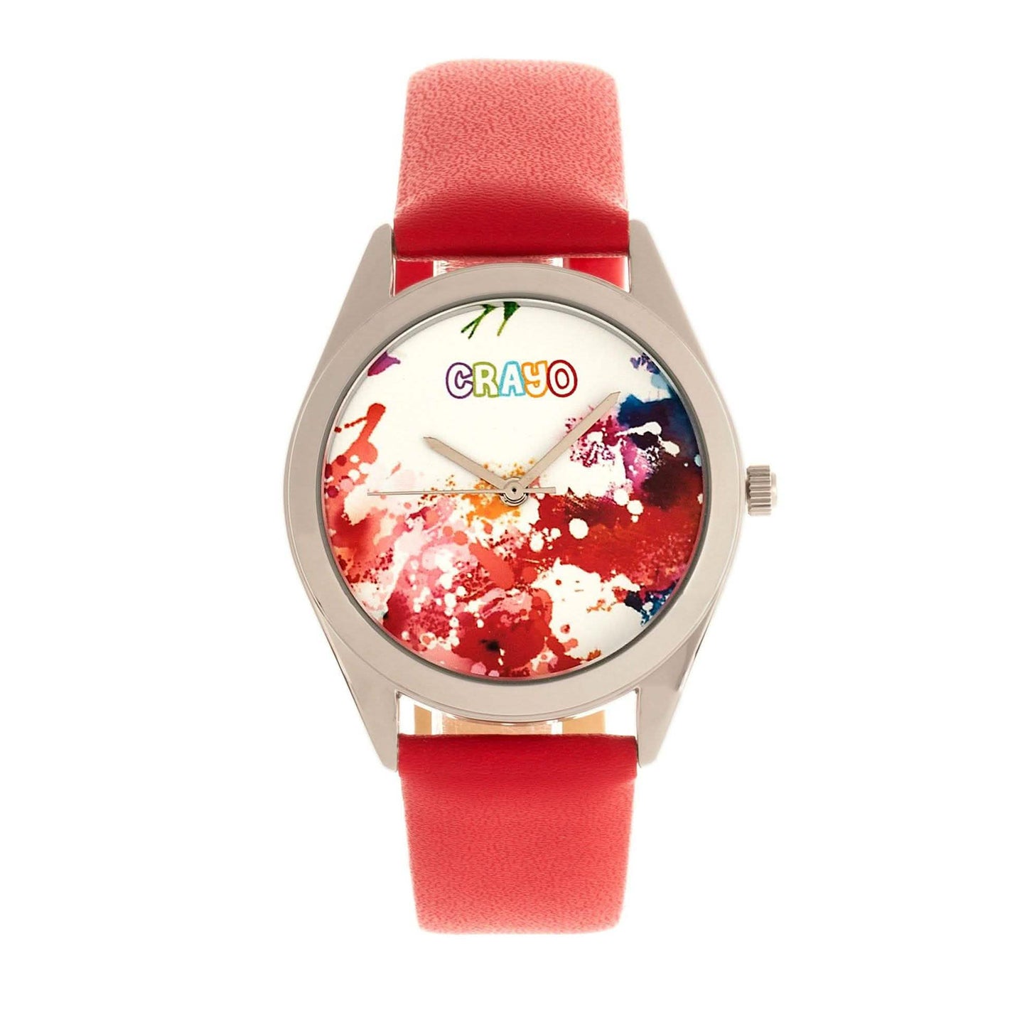 Crayo Graffiti Multicolor Dial Powder Leather Watch