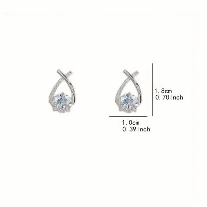 Creatively Designed Cross Earrings With Sparkling Zirconia for Women