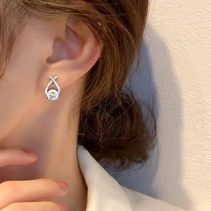 Creatively Designed Cross Earrings With Sparkling Zirconia for Women