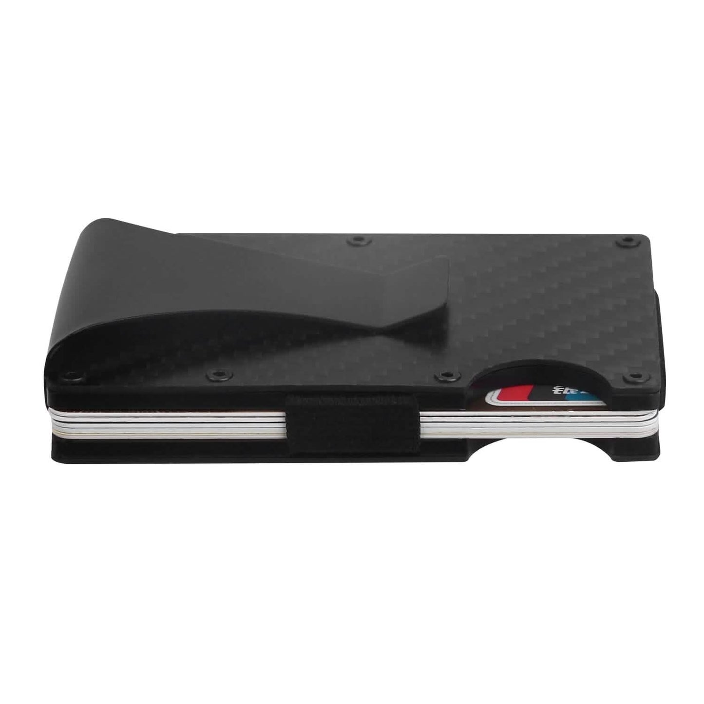 Credit Card Holder with Cash Clip Carbon Fiber RFID Blocking Scan for Men