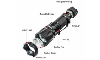 CREE XML T6 2000 Lumen Zoomable 3 Mode Focus LED Waterproof Flashlight