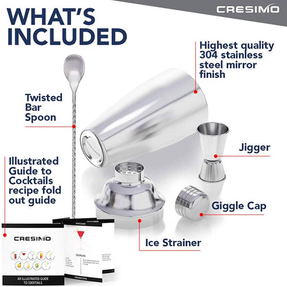 Cresimo 24 Ounce Cocktail Shaker Bar Set