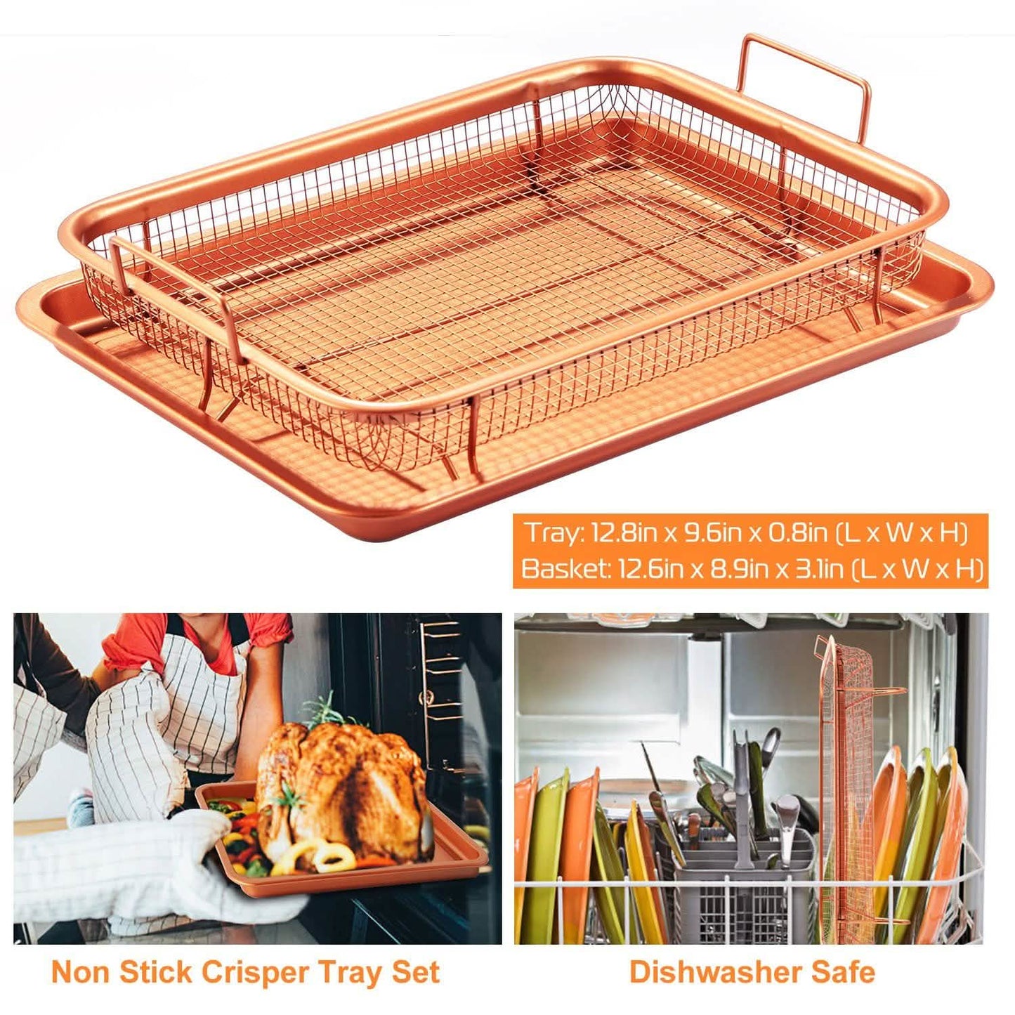 Crispy Tray Set Non Stick Grill Basket