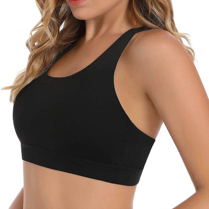 Criss-Cross Back Padded Strappy Sports Bras Medium Support Yoga Bra with Removable Cups