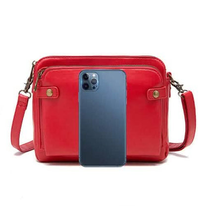 Crossbody Leather Shoulder Bag and Clutch