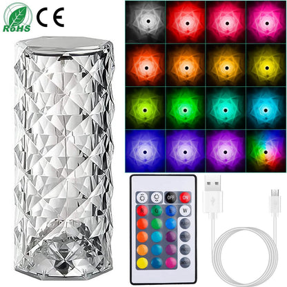 Crystal Diamond Rose Table Lamp