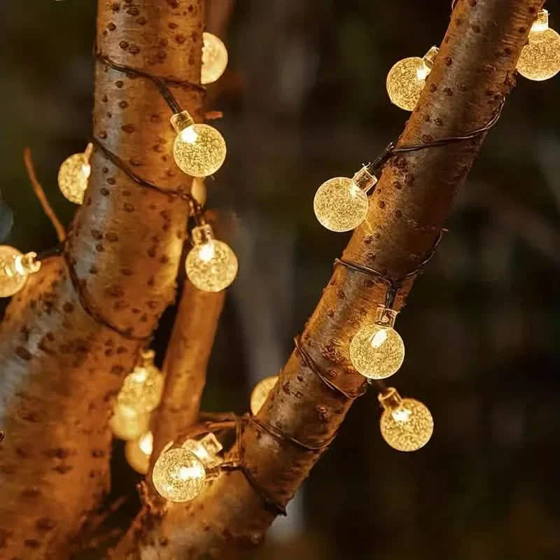 Crystal Globe Solar String Lights