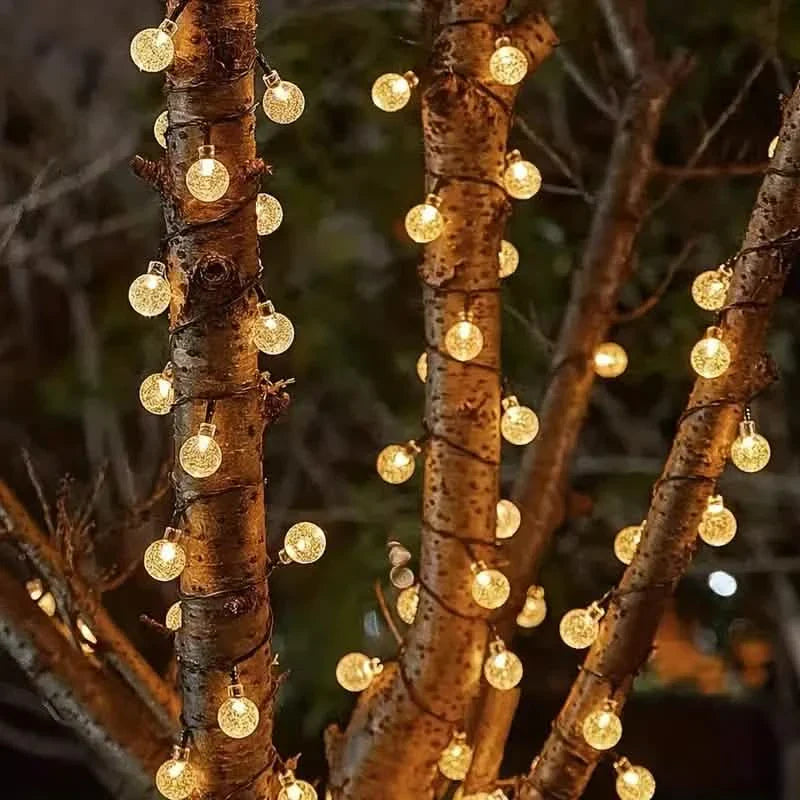 Crystal Globe Solar String Lights