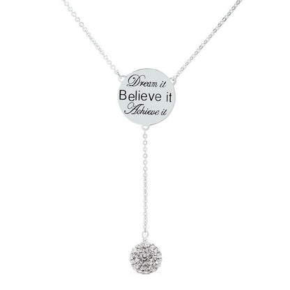 Cubic Zirconia Engraved Inspirational Necklaces