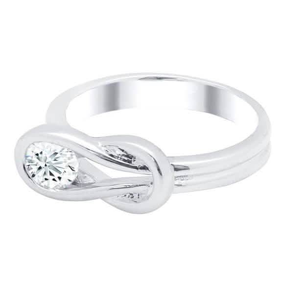 Cubic Zirconia Love Knot Ring