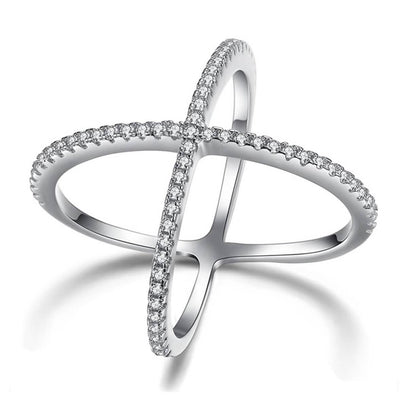 Cubic Zirconia Pave X Ring