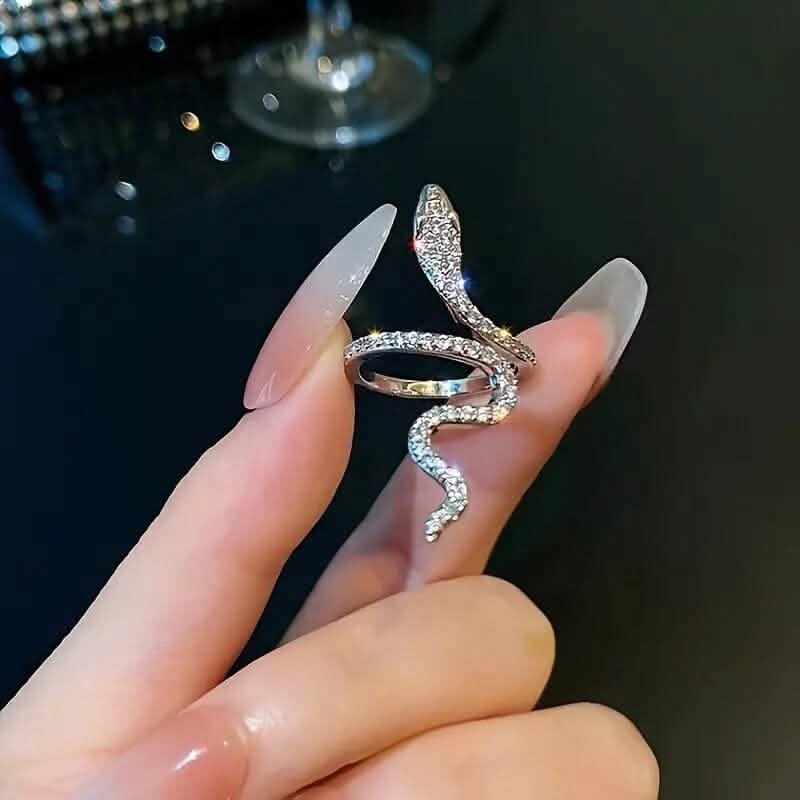 Cubic Zirconia Wrapped Small Snake Opening Adjustable Ring