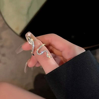 Cubic Zirconia Wrapped Small Snake Opening Adjustable Ring