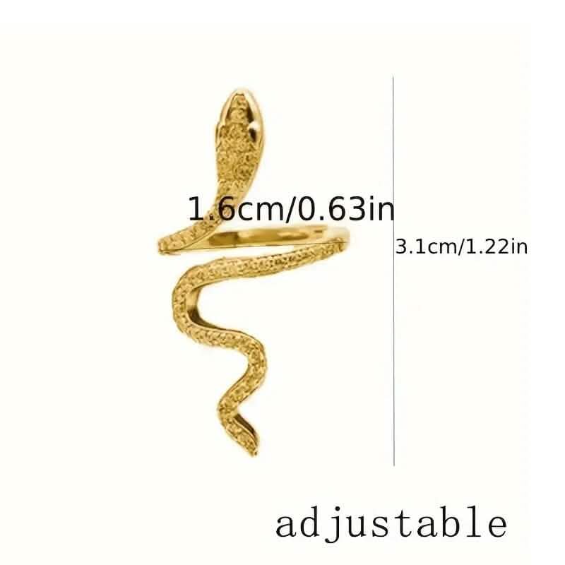 Cubic Zirconia Wrapped Small Snake Opening Adjustable Ring