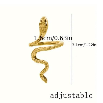 Cubic Zirconia Wrapped Small Snake Opening Adjustable Ring