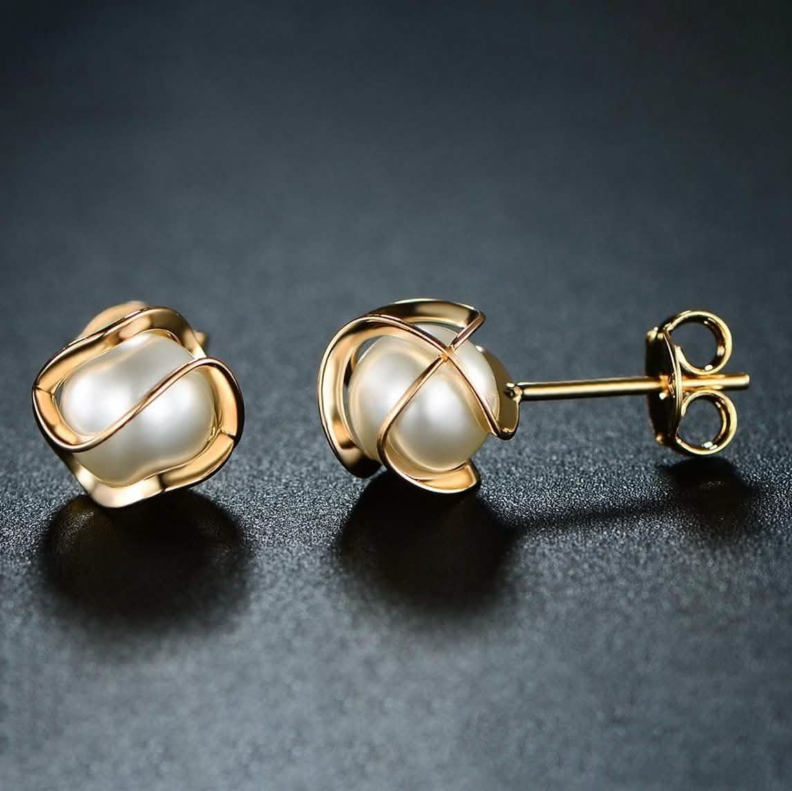 Cultured Freshwater Pearl Cage Earrings