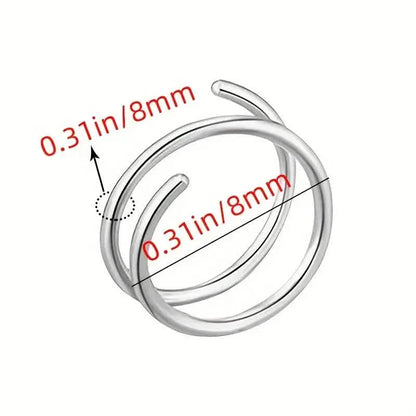 Stainless Steel Double Helix Nose Ring – 14K Gold Plated Hot Style Piercing Jewelry for Women