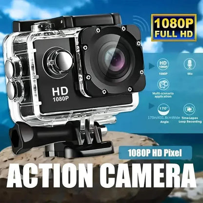 Ultra HD 1080P Action Camera – 140° Wide Angle, Fisheye Lens, LCD Display
