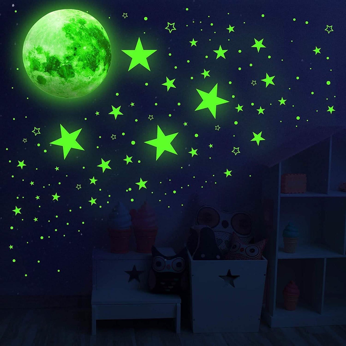 Dark Star Glow and Moon Wall Sticker