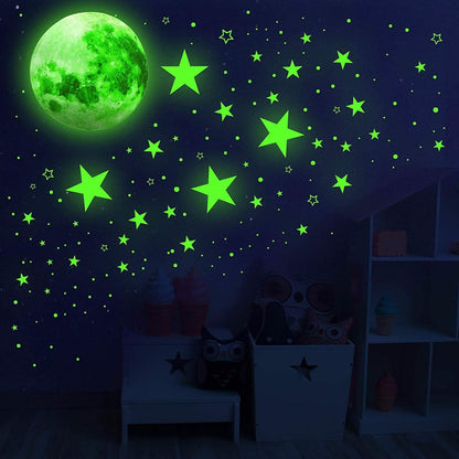 Dark Star Glow and Moon Wall Sticker