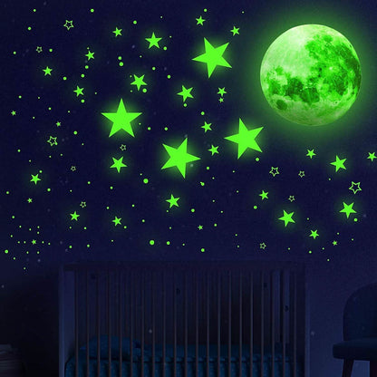 Dark Star Glow and Moon Wall Sticker