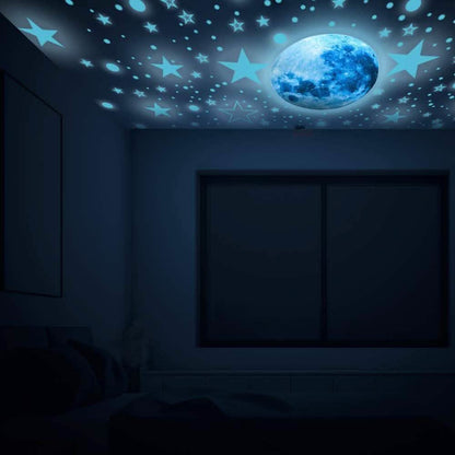 Dark Star Glow and Moon Wall Sticker