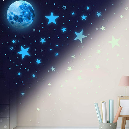 Dark Star Glow and Moon Wall Sticker