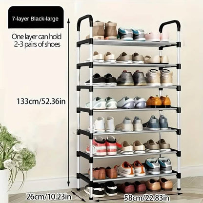 7-Tier Iron Shoe Rack – Space-Saving, Floor-Standing