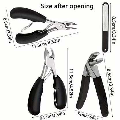 4-Piece Elderly-Friendly Toenail Clipper Set