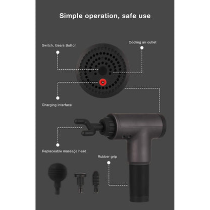 Deep Tissue Massage Gun with Interchangeable Heads