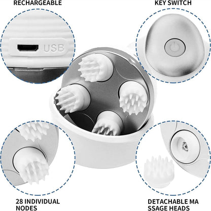 Deep Tissue Waterproof Scalp and Body Massager