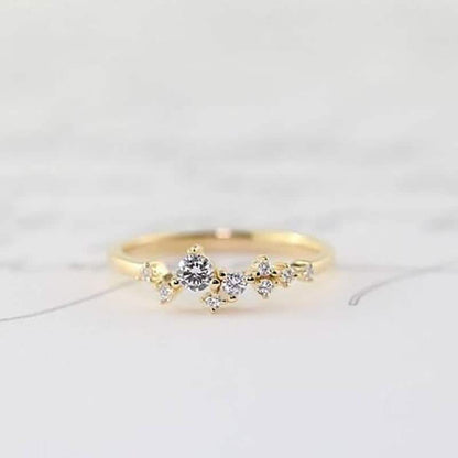 Delicate Cz Stackings Ring In 18Kt Gold