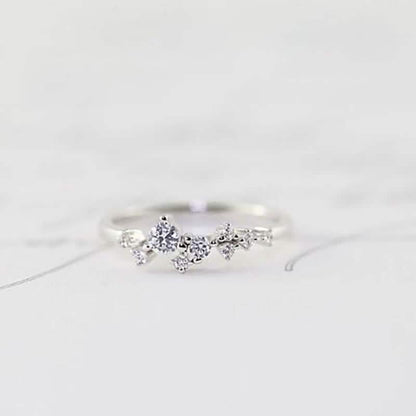 Delicate Cz Stackings Ring In 18Kt Gold