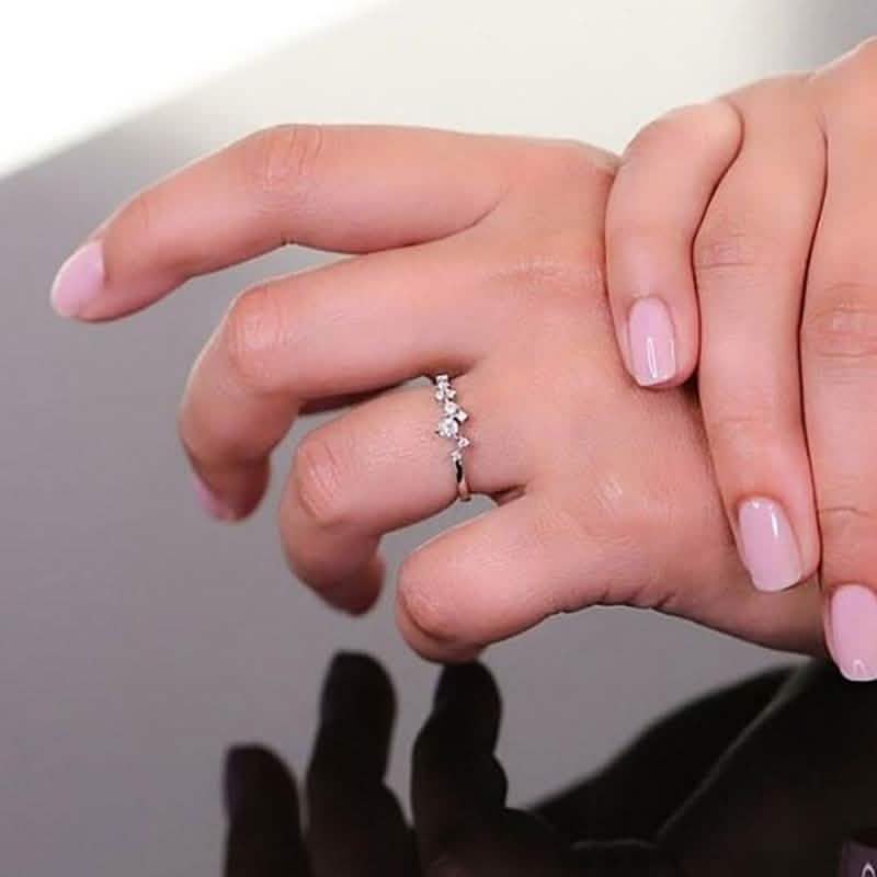 Delicate Cz Stackings Ring In 18Kt Gold
