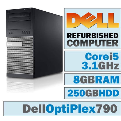 Dell OptiPlex 790 MT/Core i5-2400 Quad @ 3.1 GHz (Refurbished)
