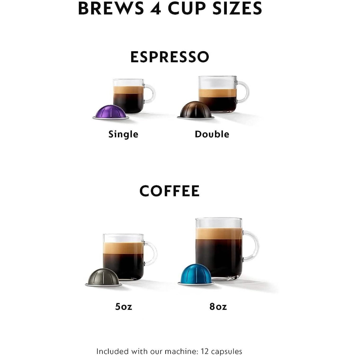 De'Longhi Nespresso VertuoPlus Coffee and Espresso Machine by De'Longhi, 38 ounces, Matte Black (Refurbished)