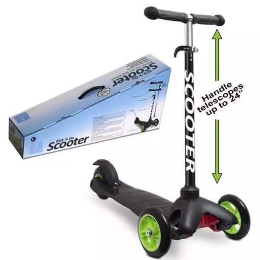 Deluxe Aluminum Kick 'n Go 3-Wheel Scooter