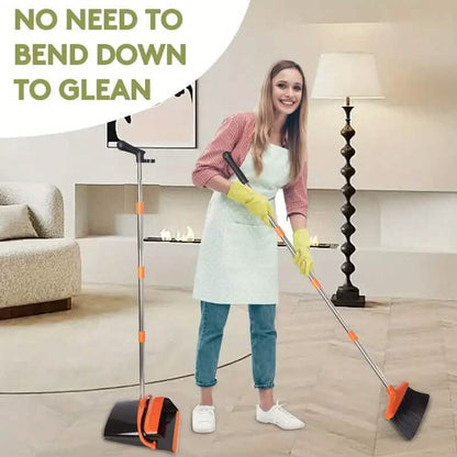 Deluxe Stand Up Broom and Dustpan Set