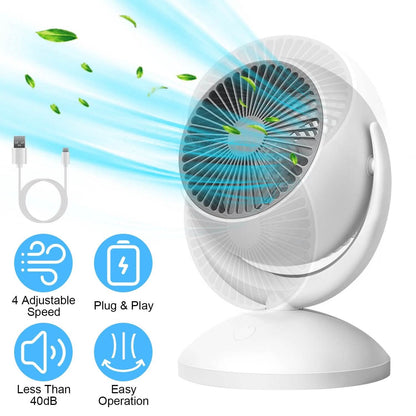 Desk Air Circulator Fan 4 Speed Adjustment