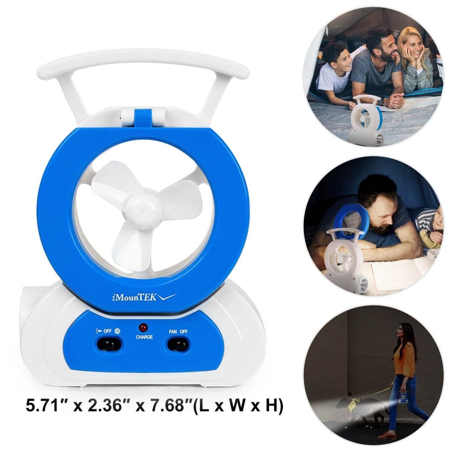 Desk Cooling Fan with 180 Degree Adjustable LED Lamp