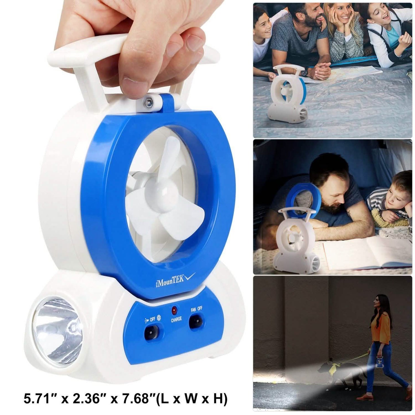 Desk Cooling Fan with 180 Degree Adjustable LED Lamp